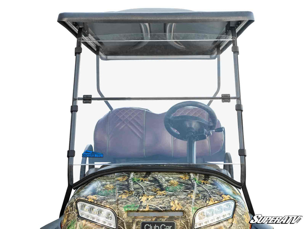Corsa Blue Club Car Onward Scratch-Resistant Flip Down Windshield