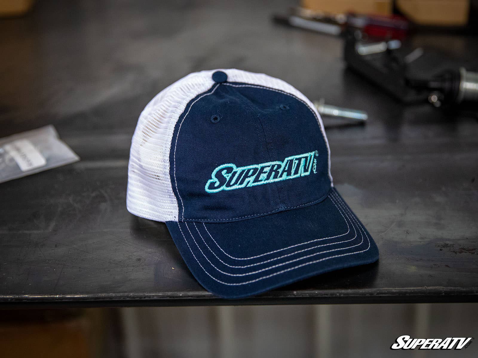 Blue and White SuperATV Trucker Hat