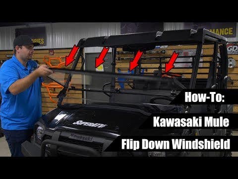 Kawasaki Mule Pro Scratch Resistant Flip Down Windshield